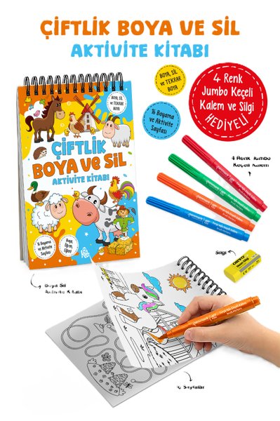 Çiftlik - Boya ve Sil Aktivite Kitabı