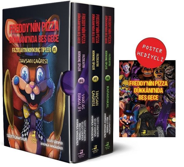 Fazbearın Korkunç Tipleri Poster Hediyeli Kutulu Set - 3 Kitap Takım